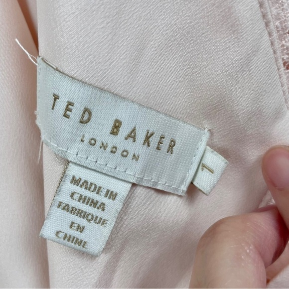 Ted Baker Mimee Blush Pink Lace Bodice and Chiffon Dress Size 1 (US 4/S) - Picture 8 of 11